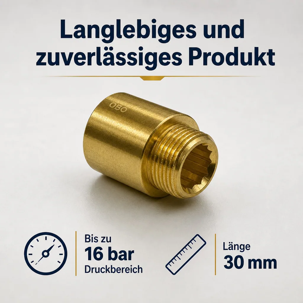 Messingfitting Hahnverlängerung, Gewindefitting 1 1/4 Zoll