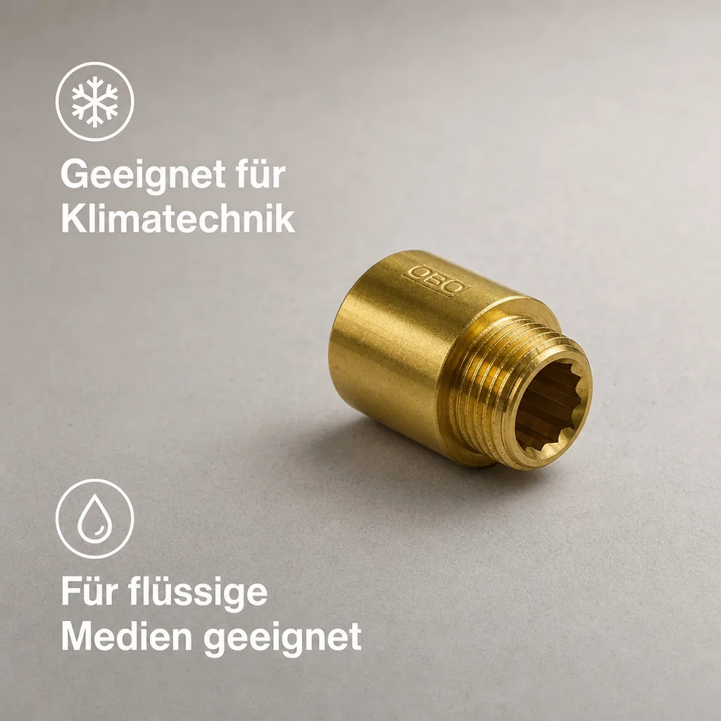 Messingfitting Hahnverlängerung, Gewindefitting 1 1/4 Zoll