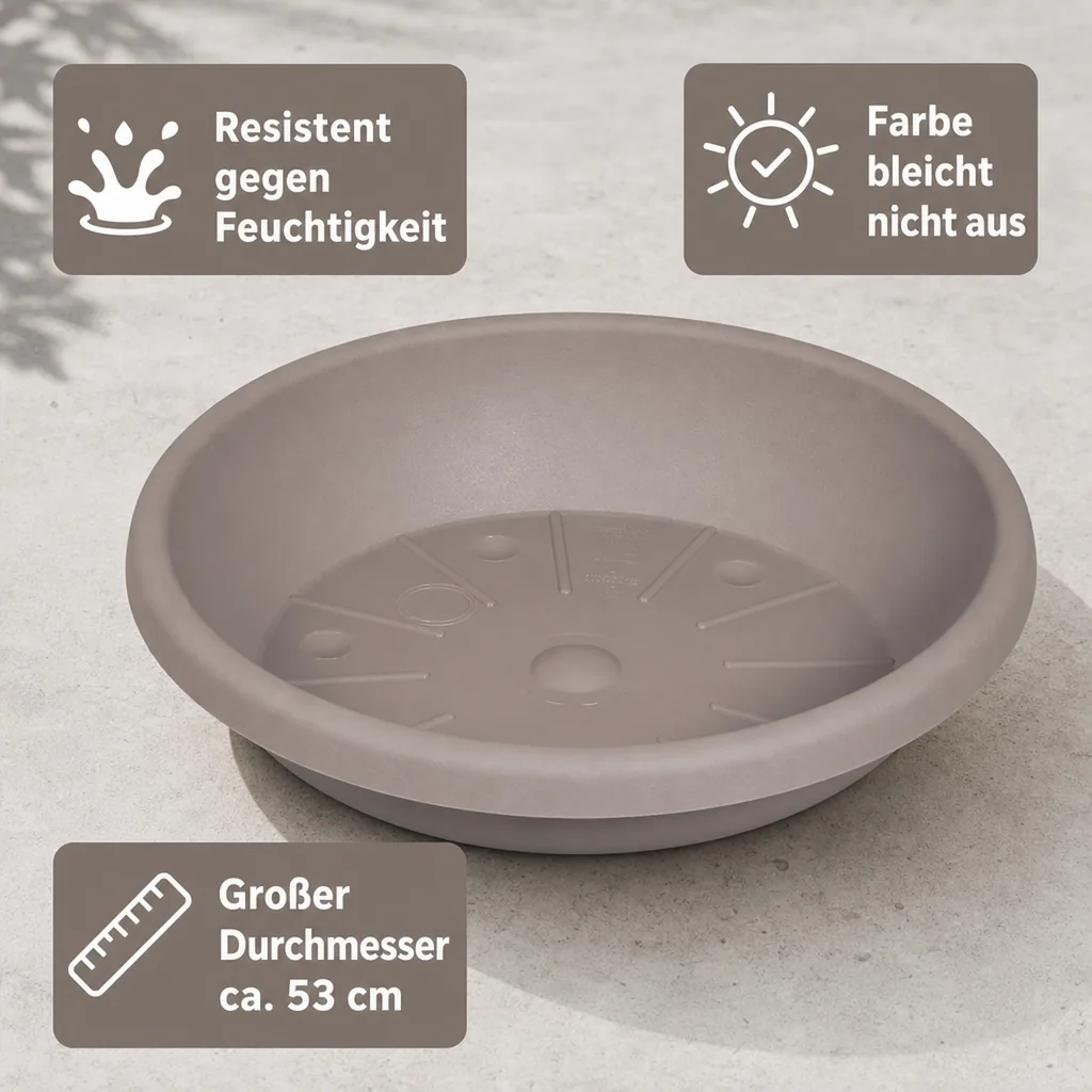 Blumentopfuntersetzer, Pflanzuntersetzer, Untersetzer Cylindro, taupe