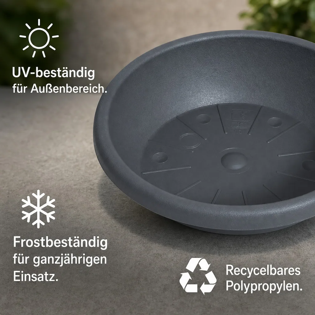 Blumentopfuntersetzer, Pflanzuntersetzer, anthrazit, ca. 33cm, Kunststoff