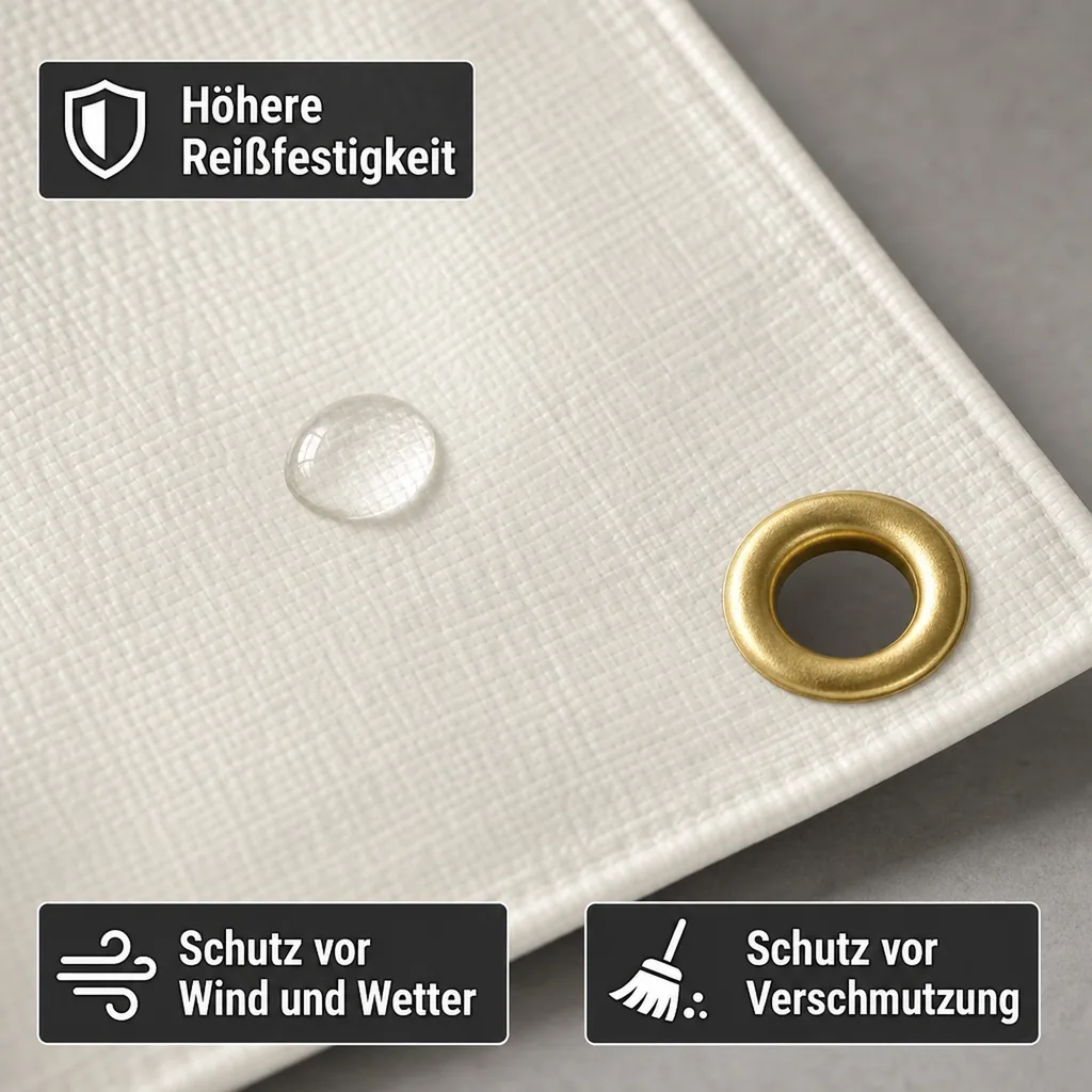 Abdeckplane 280g/m², 4x6m, 24m², weiß, wasserdicht und UV-stabil