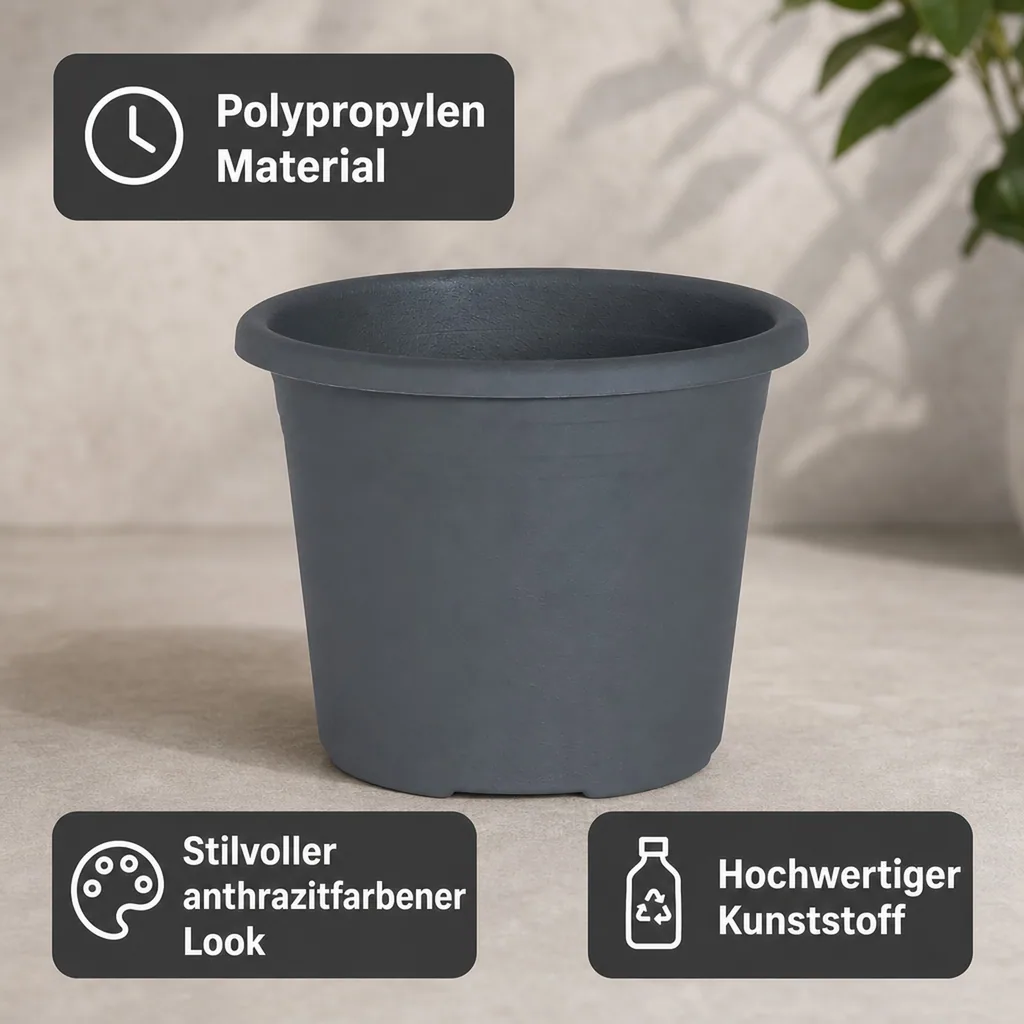 Blumentopf CYLINDRO ca. Ø 16 cm, 1,4 Liter, anthrazit
