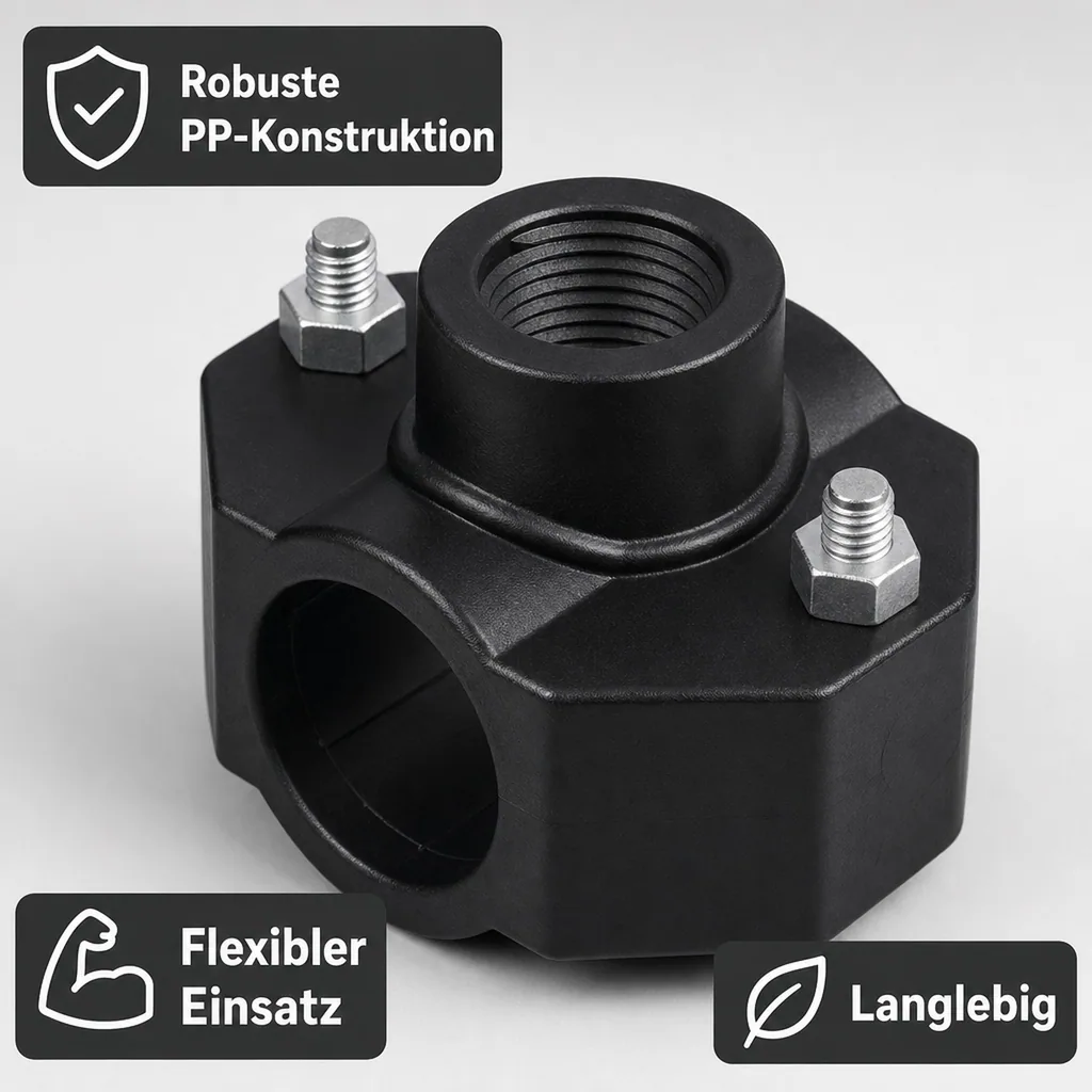 PP Anbohrschelle 63mm, Anbohrschelle für PE Rohr, Bewässerung