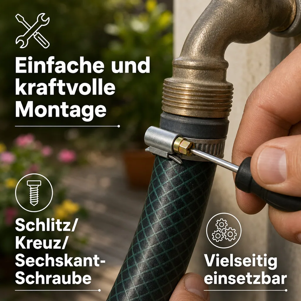 Schlauchschellen Edelstahl W4, 12-22mm, Industrie Qualität