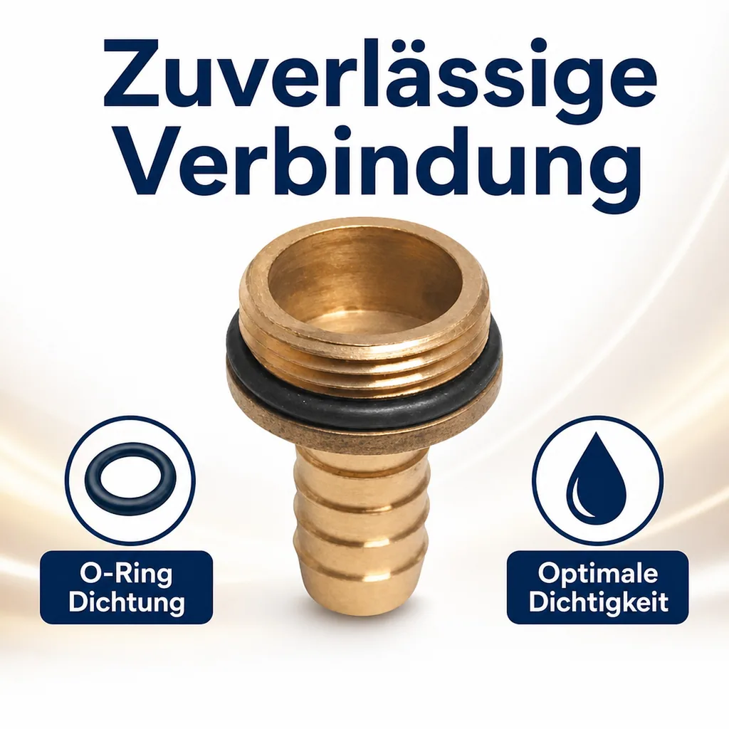 Messing Schlauchtülle mit O-Ring 3/4" AG 20 mm