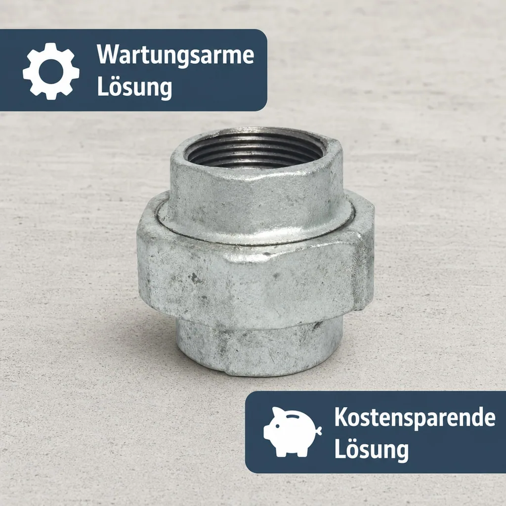 Tempergussfitting, Gewindefitting 1/2 Zoll, Verschraubung Temperguss
