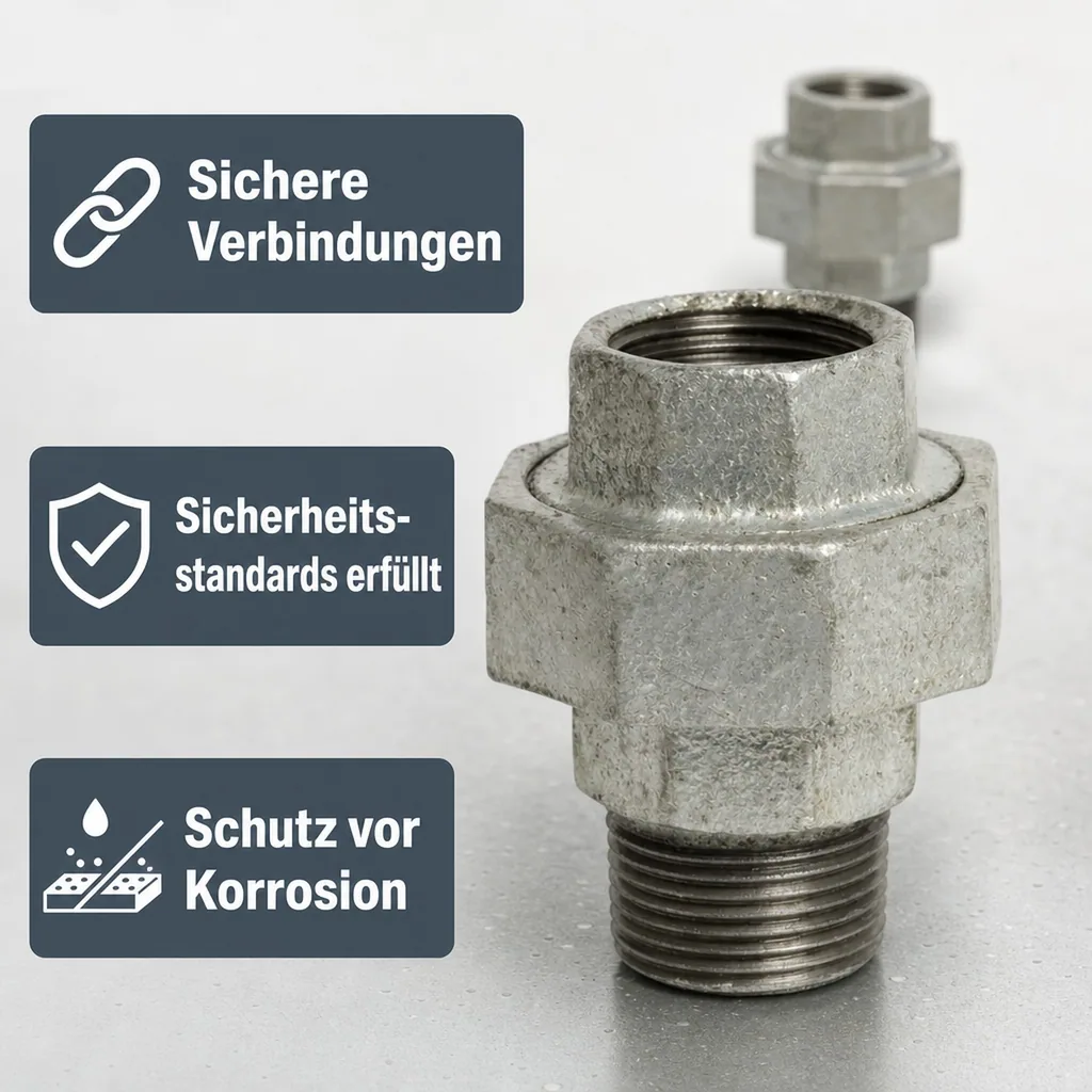 Gewindefitting Temperguss, konische Verschraubung 1 1/4 Zoll