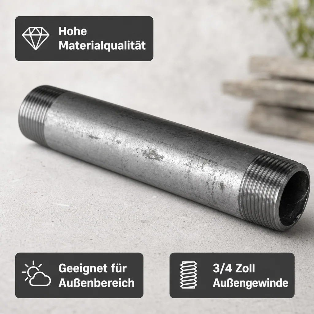 Rohrnippel 3 4 zoll, verzinkt, 300mm, Gewindefitting
