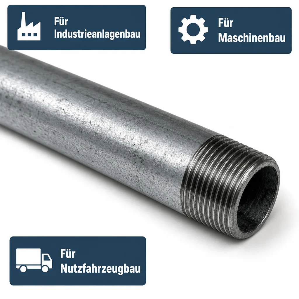 Gewindefitting Rohrnippel verzinkt 1 1/4" AG x 1 1/4" AG 200 mm