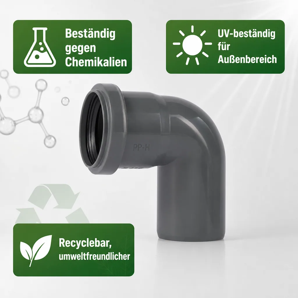 HT Rohr Bogen, DN 160, 87 Grad, Abwasserbogen