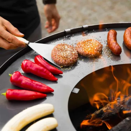 Grillplatte für Feuerschale, edelstahl, 82 cm