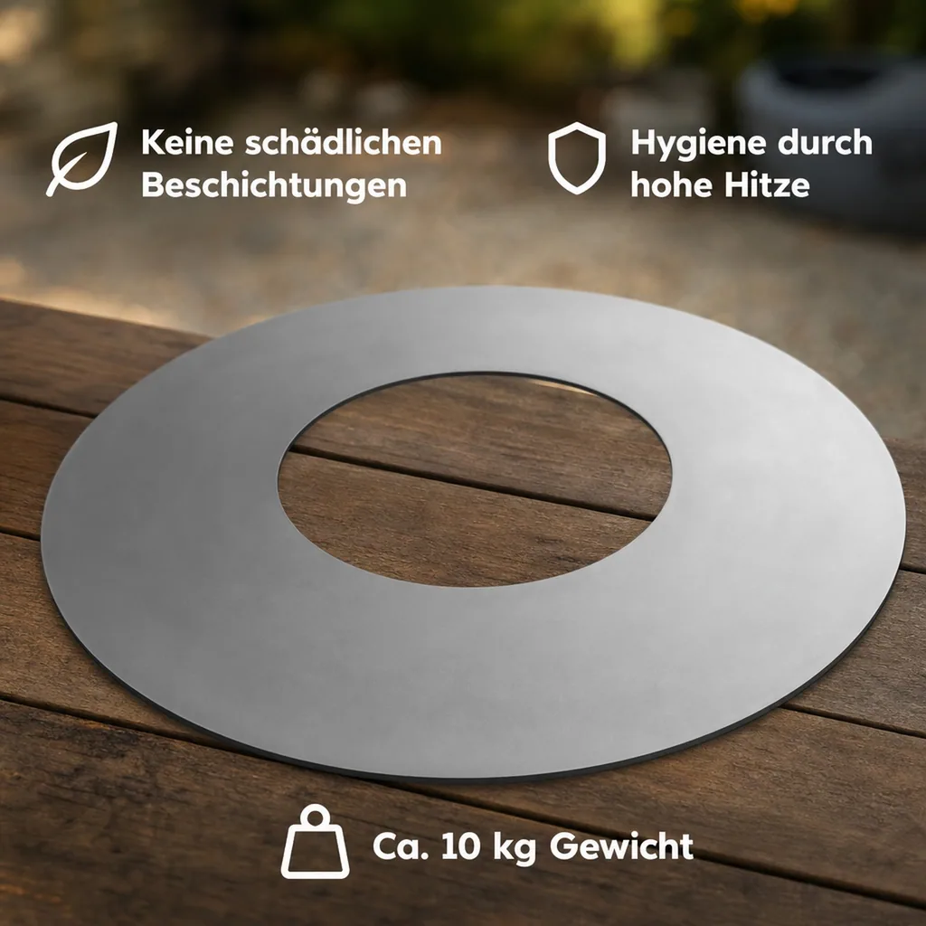 Grillplatte für Feuerschale, edelstahl, 82 cm