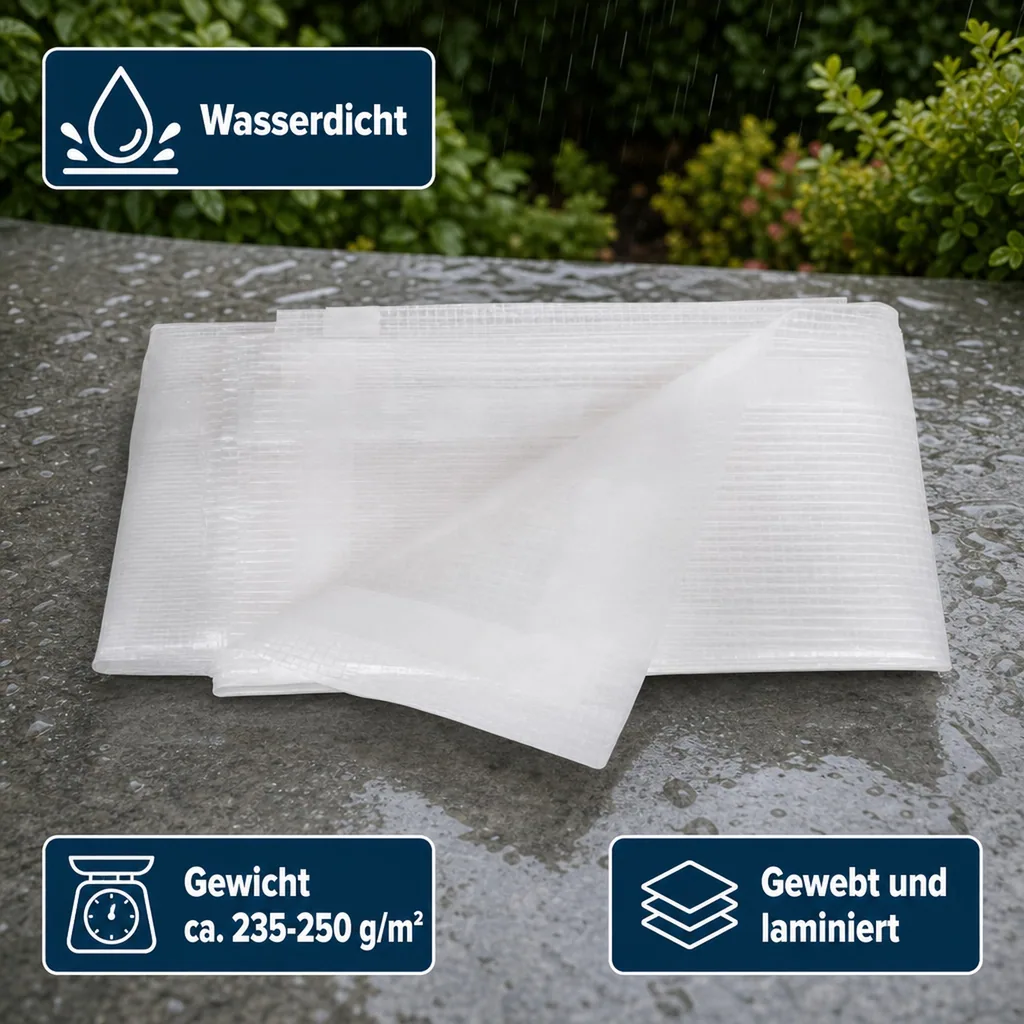 Gitterfolien - Abdeckplane transparent 8 x 12 (96m²)