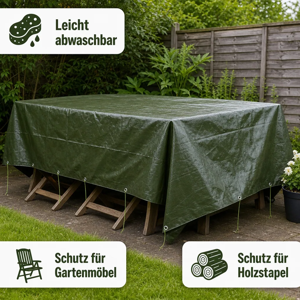 Abdeckplane 5x8m, grün, 210g/m²