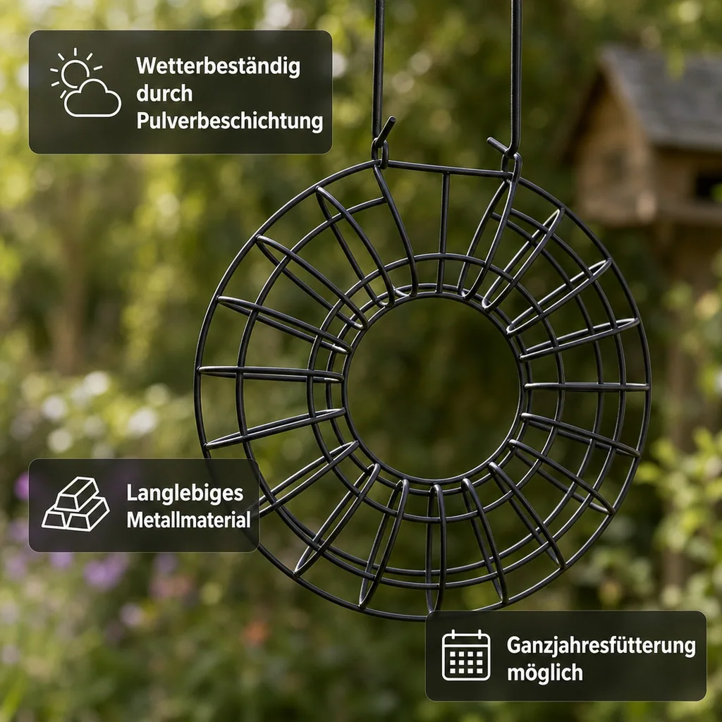 Meisenknödelhalter rund, für 8 Knödel, Metall, schwarz
