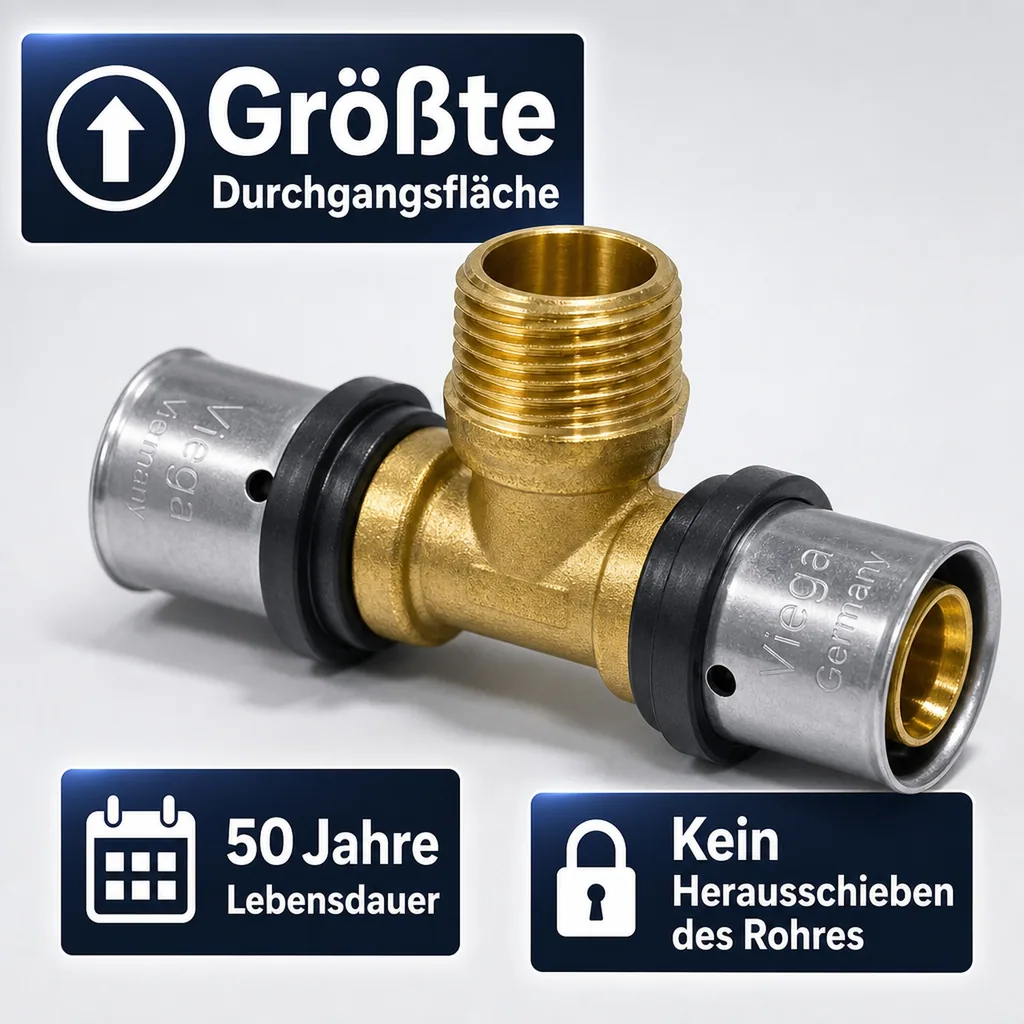 Pressfitting T-Stück 20 x 2 - 3/4" AG - 20 x 2