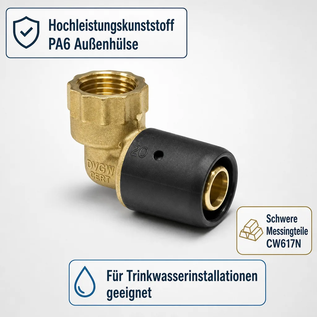 Steckfitting Winkel 16 x 2 auf 3/4" IG