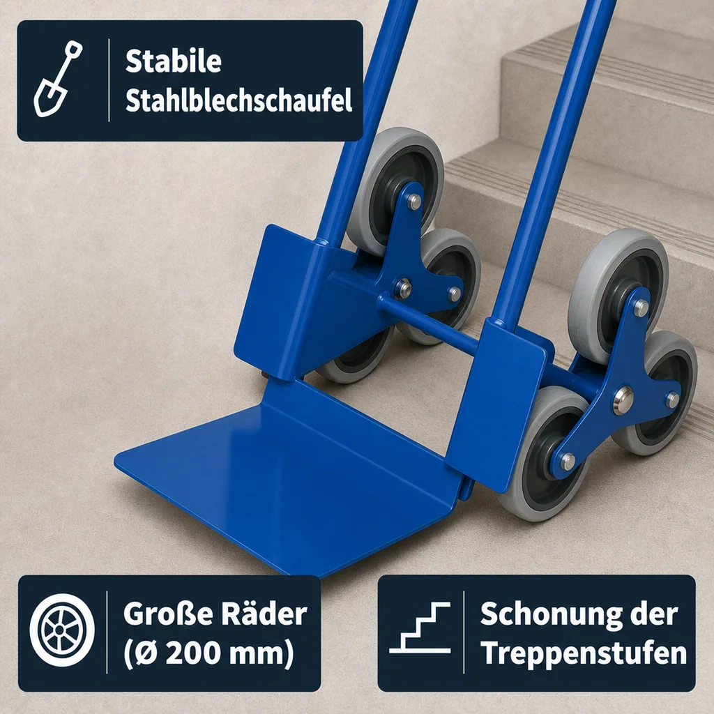 Treppenkarre, 200 kg, Treppensteiger Karre, Stahlrohrkarre