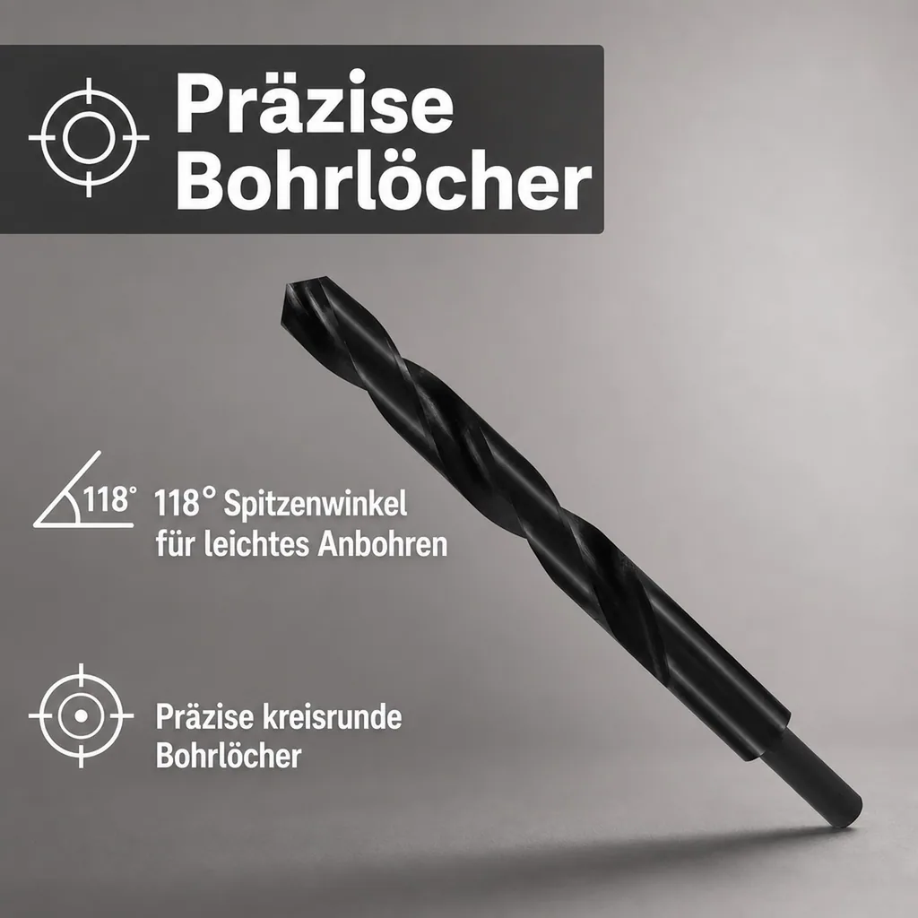 Spiralbohrer, HSS Bohrer DIN 338, 15,5mm, reduzierter Schaft