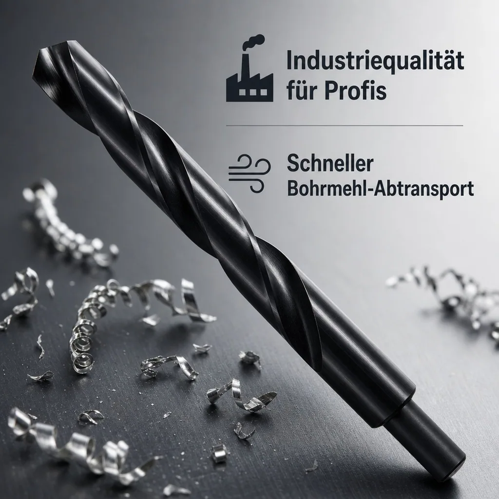Spiralbohrer, HSS Bohrer DIN 338, 15,5mm, reduzierter Schaft