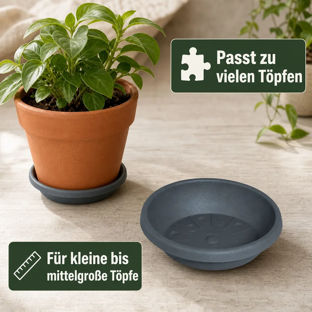 Blumentopfuntersetzer CYLINDRO Ø 13 cm anthrazit