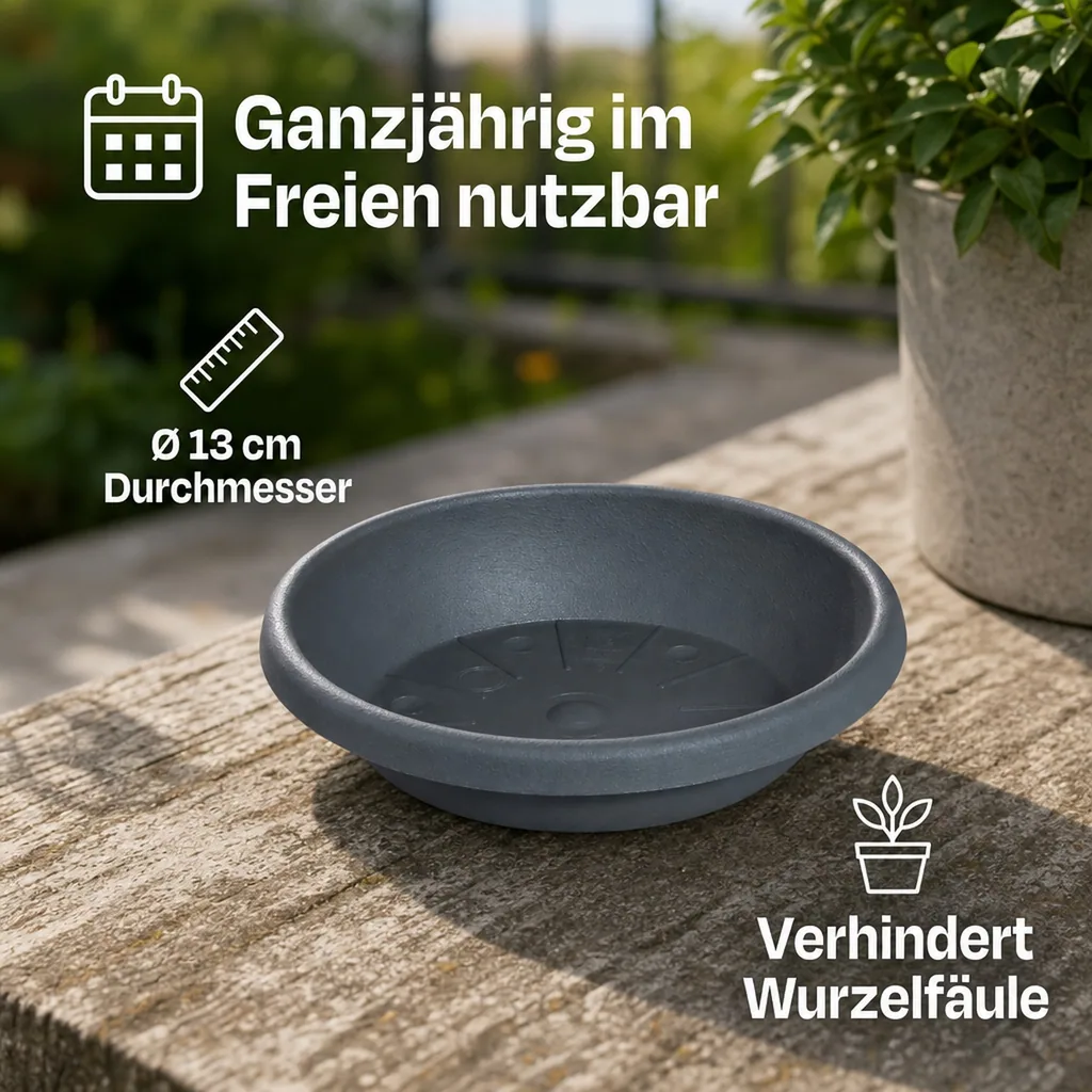 Blumentopfuntersetzer CYLINDRO Ø 13 cm anthrazit