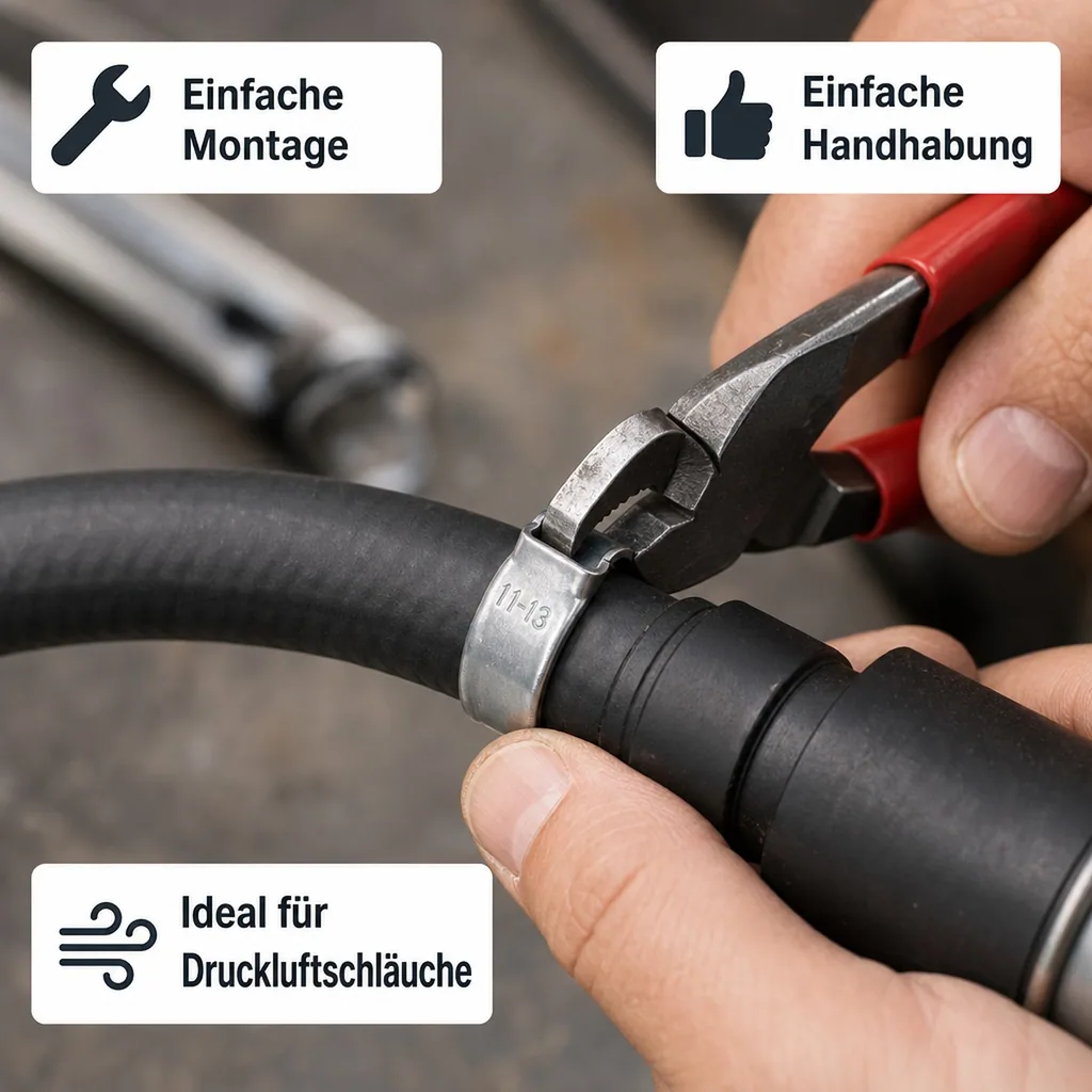 Schlauchschellen 11-13mm, 2 Ohr Schellen, Klemmschellen