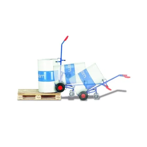 Fasskarre 250 kg, Vollgummi, mit Stützrädern