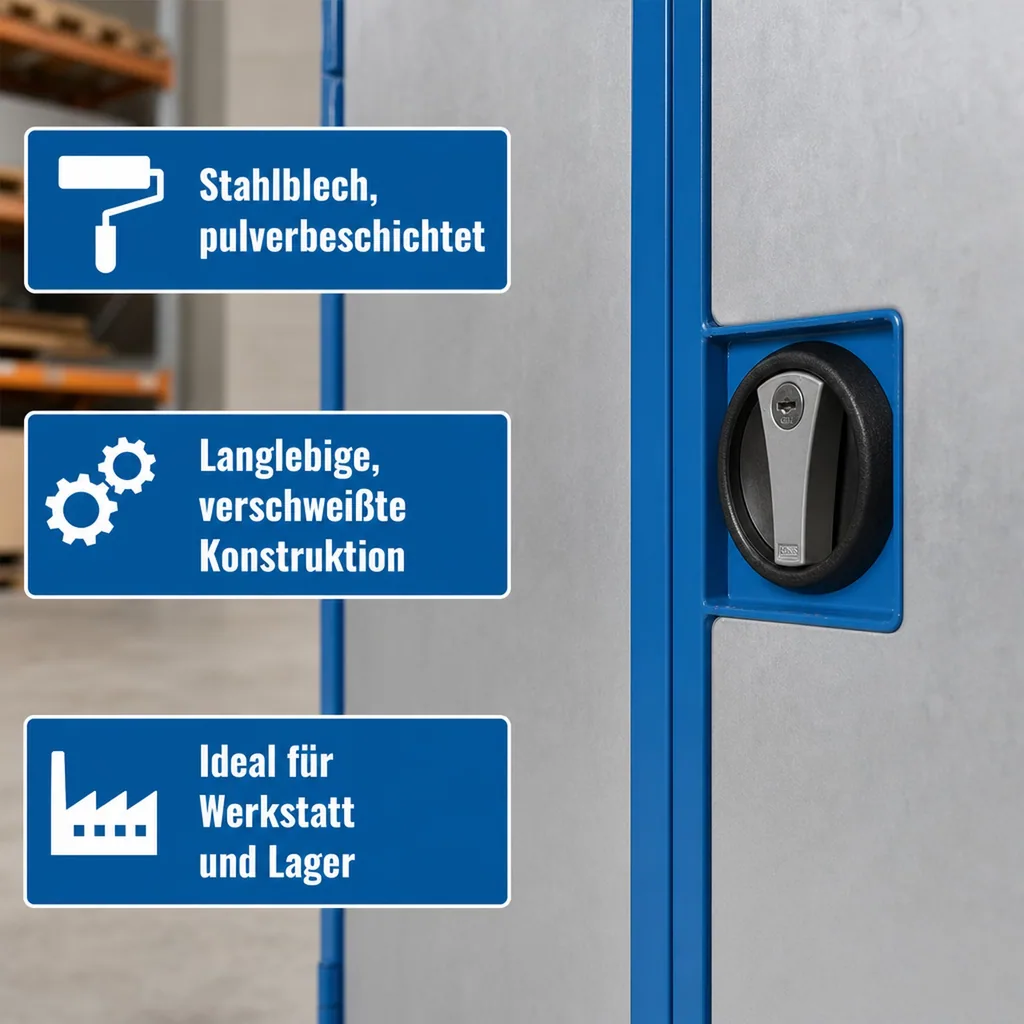 Etagenwagen, Stahlblechwagen mit Türen, 500 kg Traglast