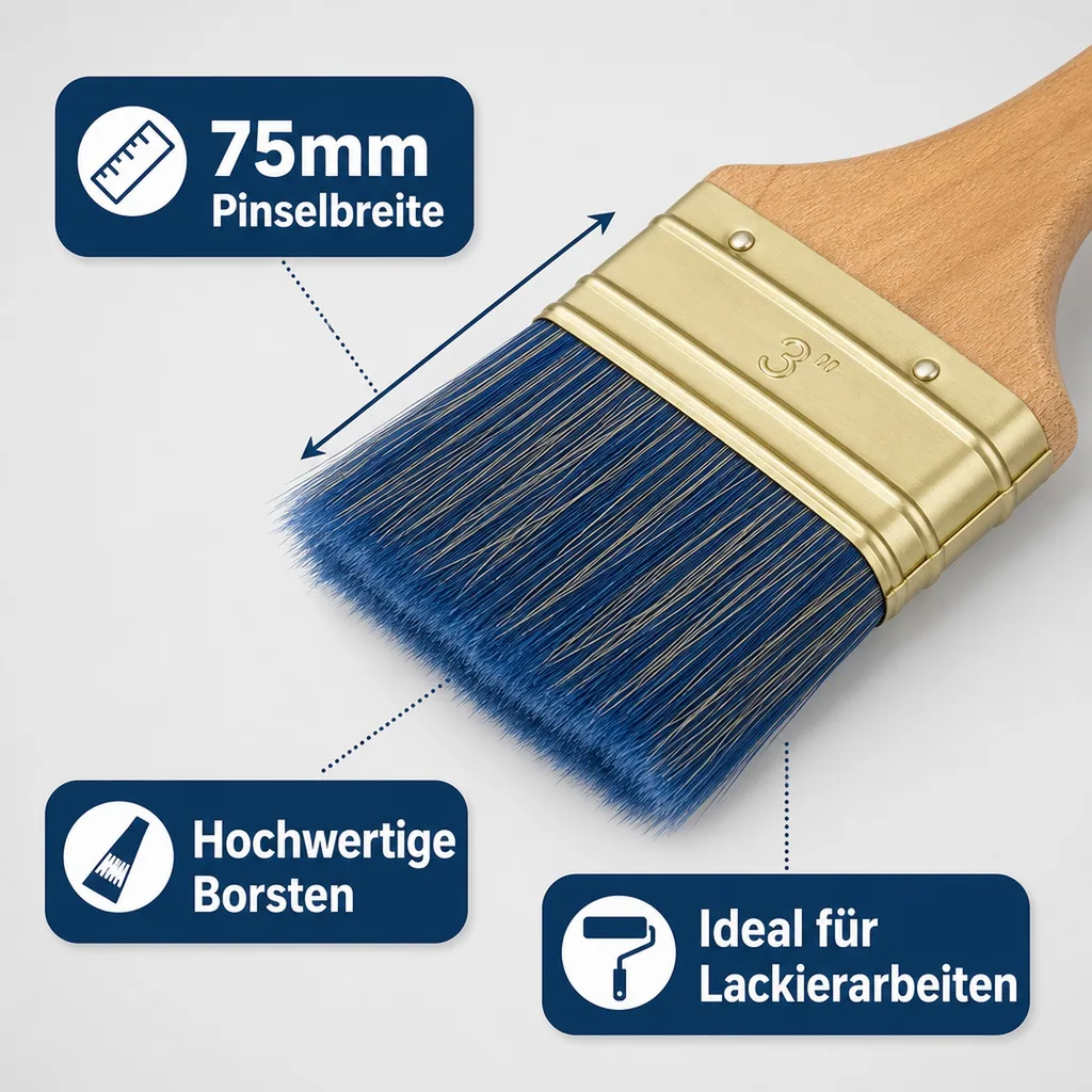 Ölfarben Pinsel, Flachpinsel, Lackierpinsel, 75mm