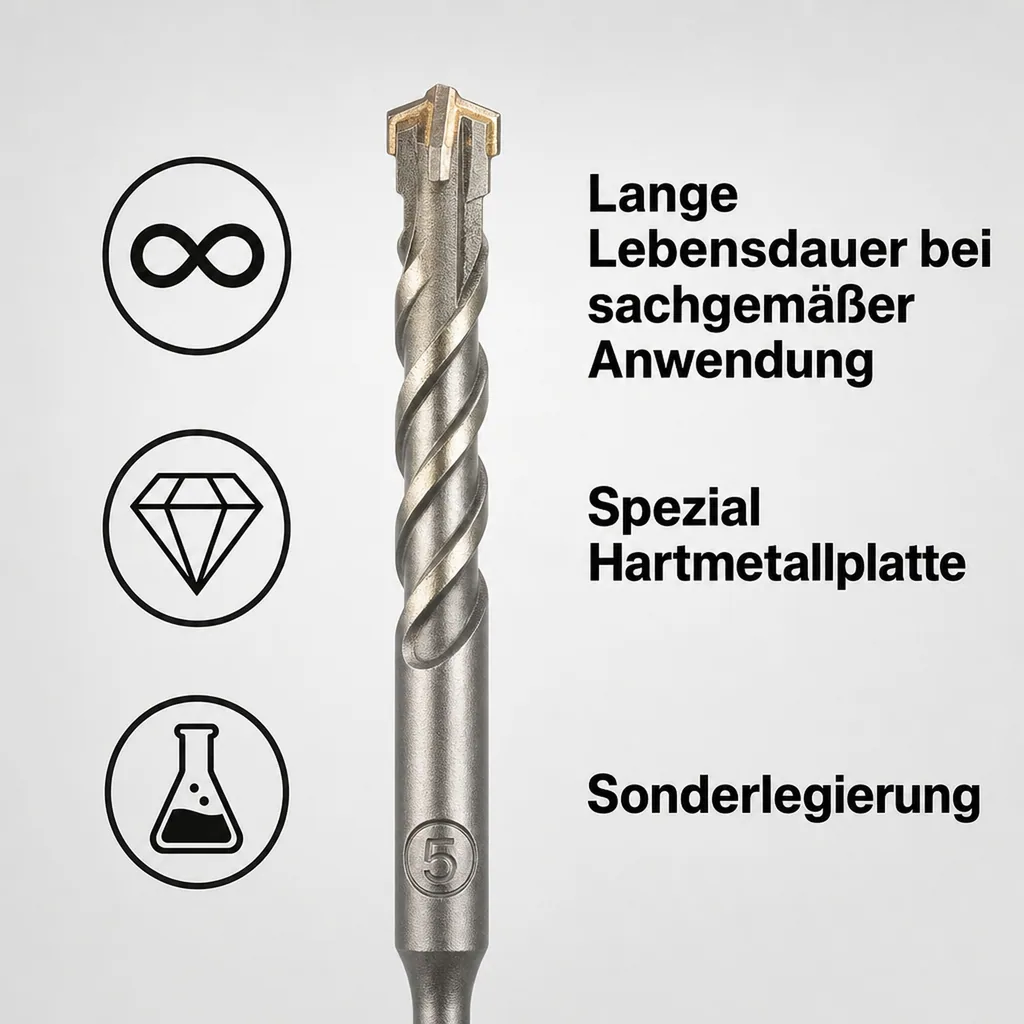 Hammerbohrer SDS Plus 8mm, Betonbohrer, Steinbohrer