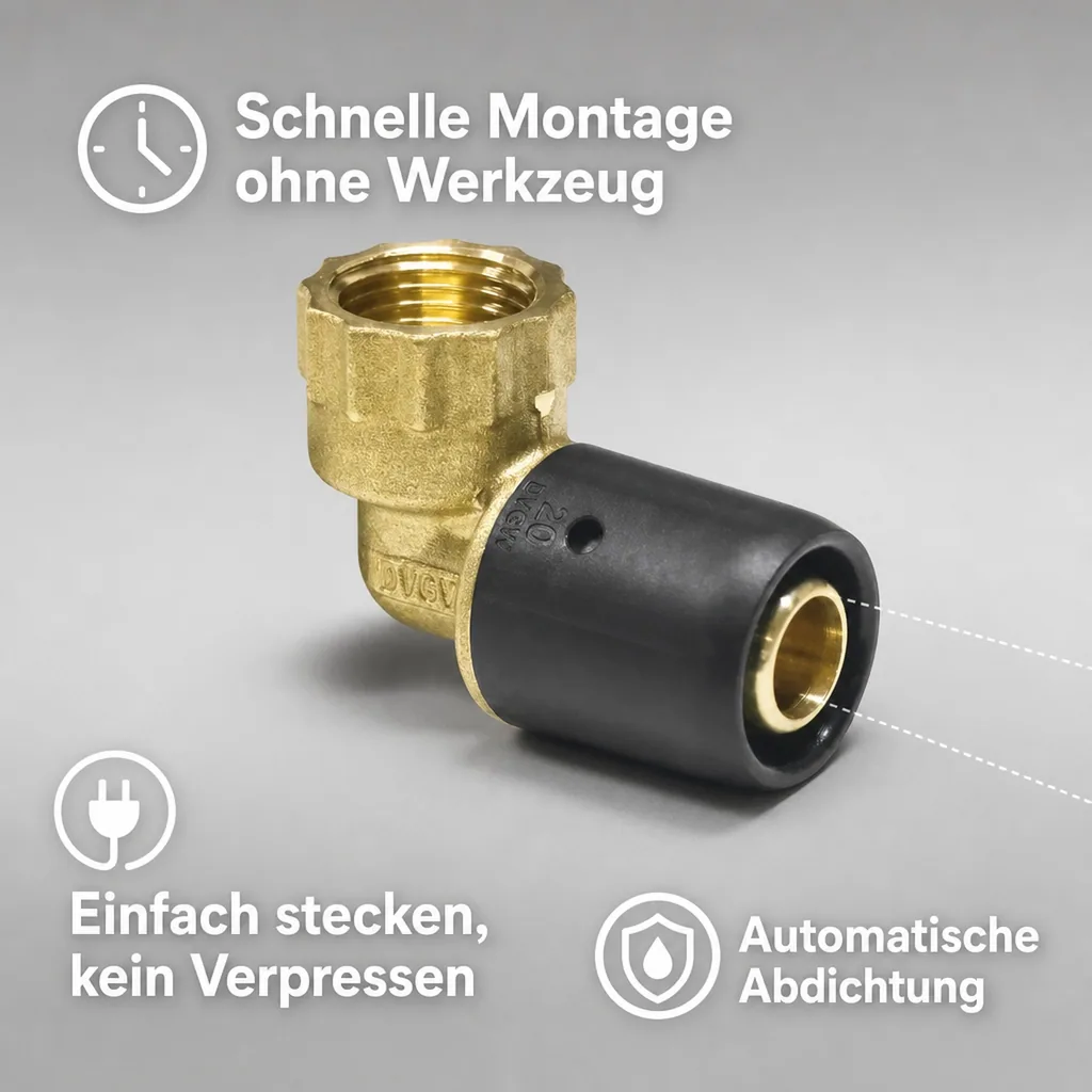 Steckfitting Winkel 16 x 2 auf 1/2" IG