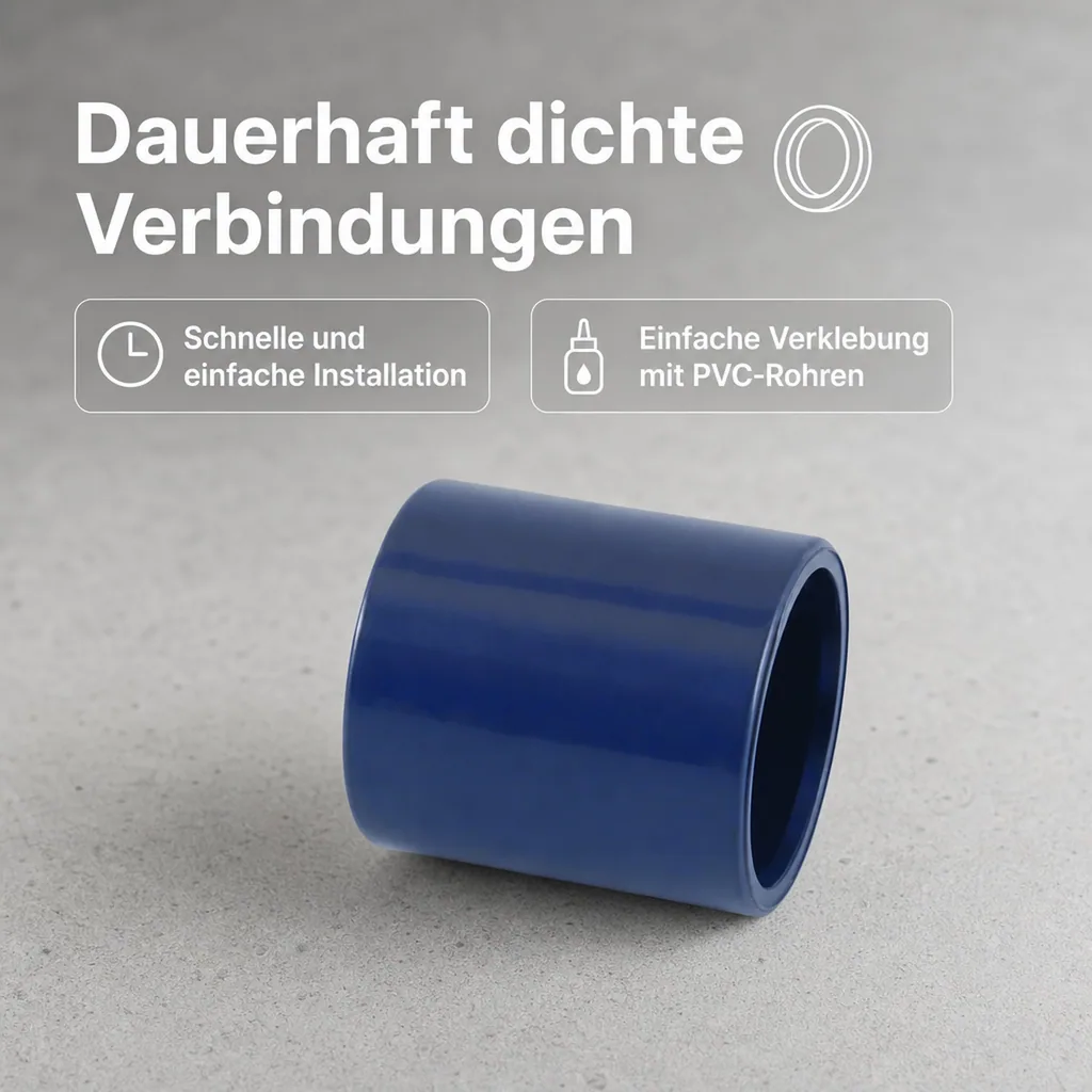 PVC Fittinge, Klebemuffe 40 mm, PN16, PVC-U Rohrverbinder