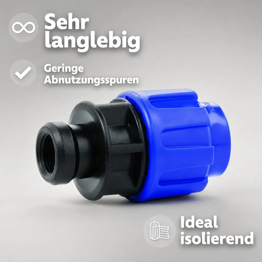 PP PE Rohr Verschraubung Kupplung 20 x 3/4" IG