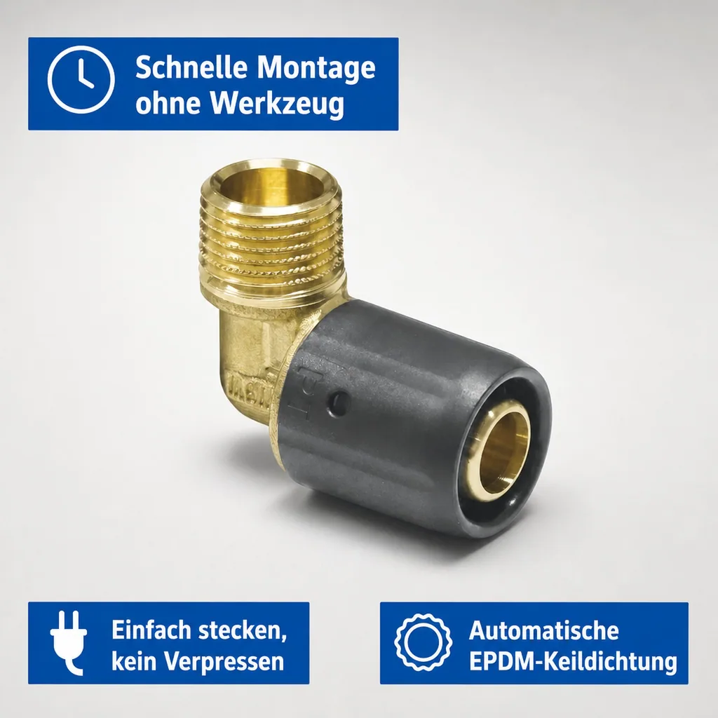 Steckfitting Winkel 20 x 2 auf 3/4" AG