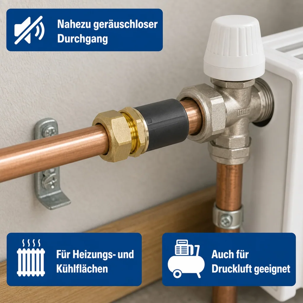Steckfitting Übergang auf Kupferrohr Schraubanschluss 20 x 2 - 22 mm