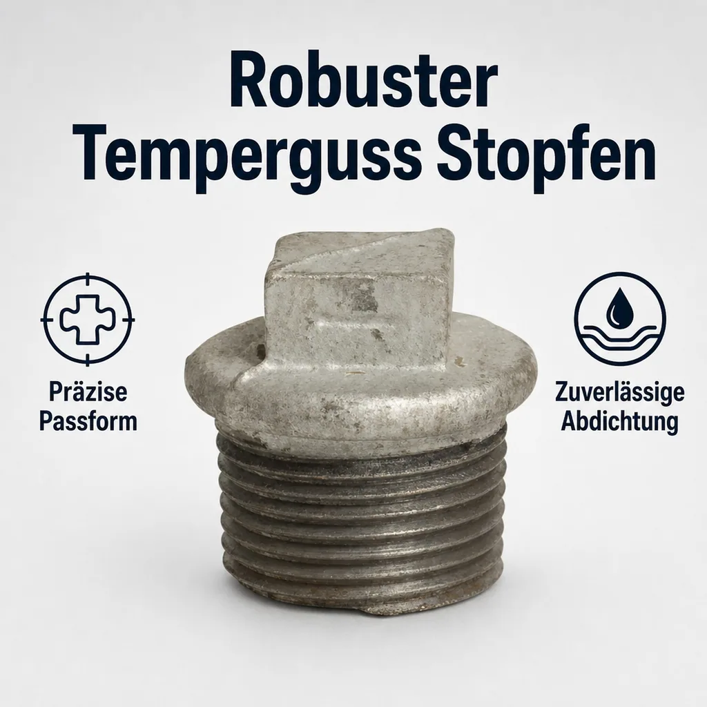 Gewindefitting Temperguss Stopfen 3/4 Zoll AG