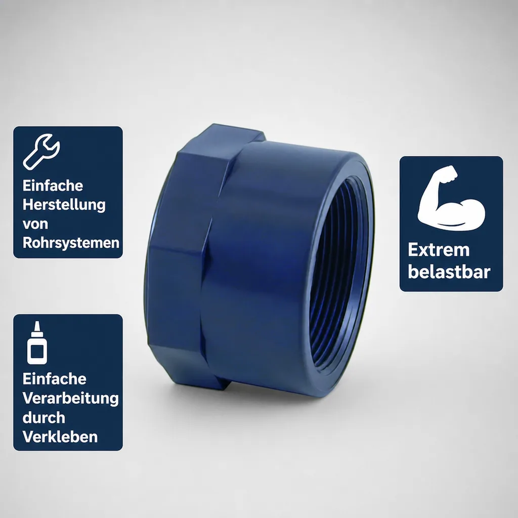 PVC - U Kappe IG 3/4" PN10