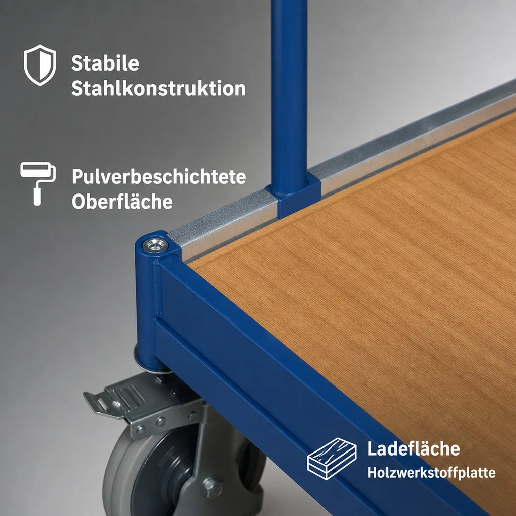 Transportwagen, Kastenwagen / Bügelwagen Typ S, EasySTOP, 400 kg Traglast