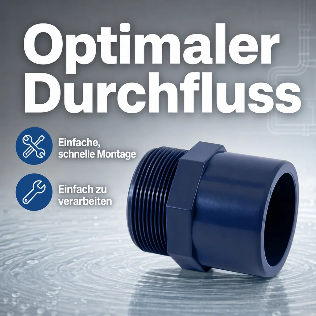 PVC Fittings, Übergangsmuffe, PVC Muffe AG 40-32mm x 1 1/4", PN10