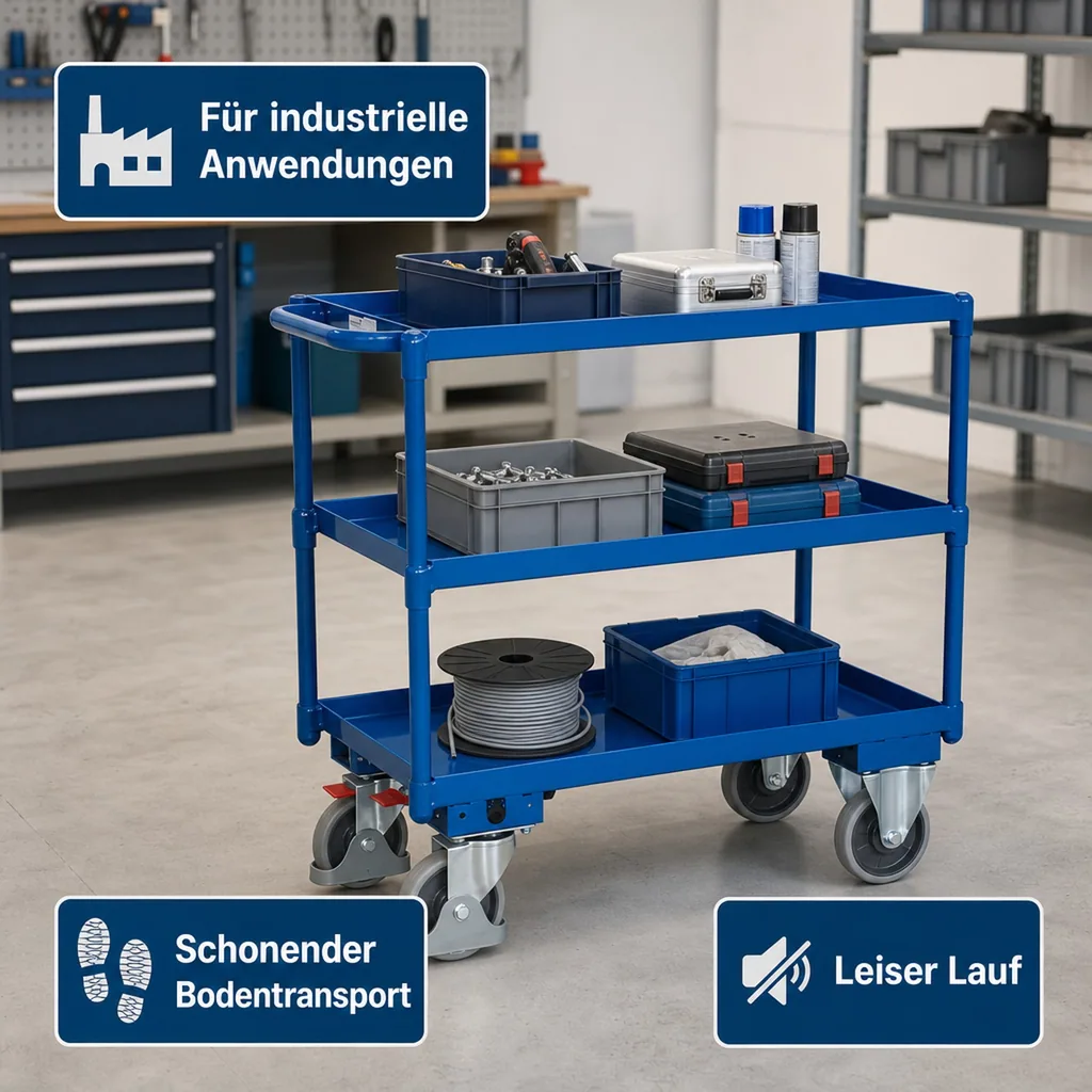 Tischwagen, Werkstattwagen, Etagenwagen, 400 kg Traglast, EasySTOP