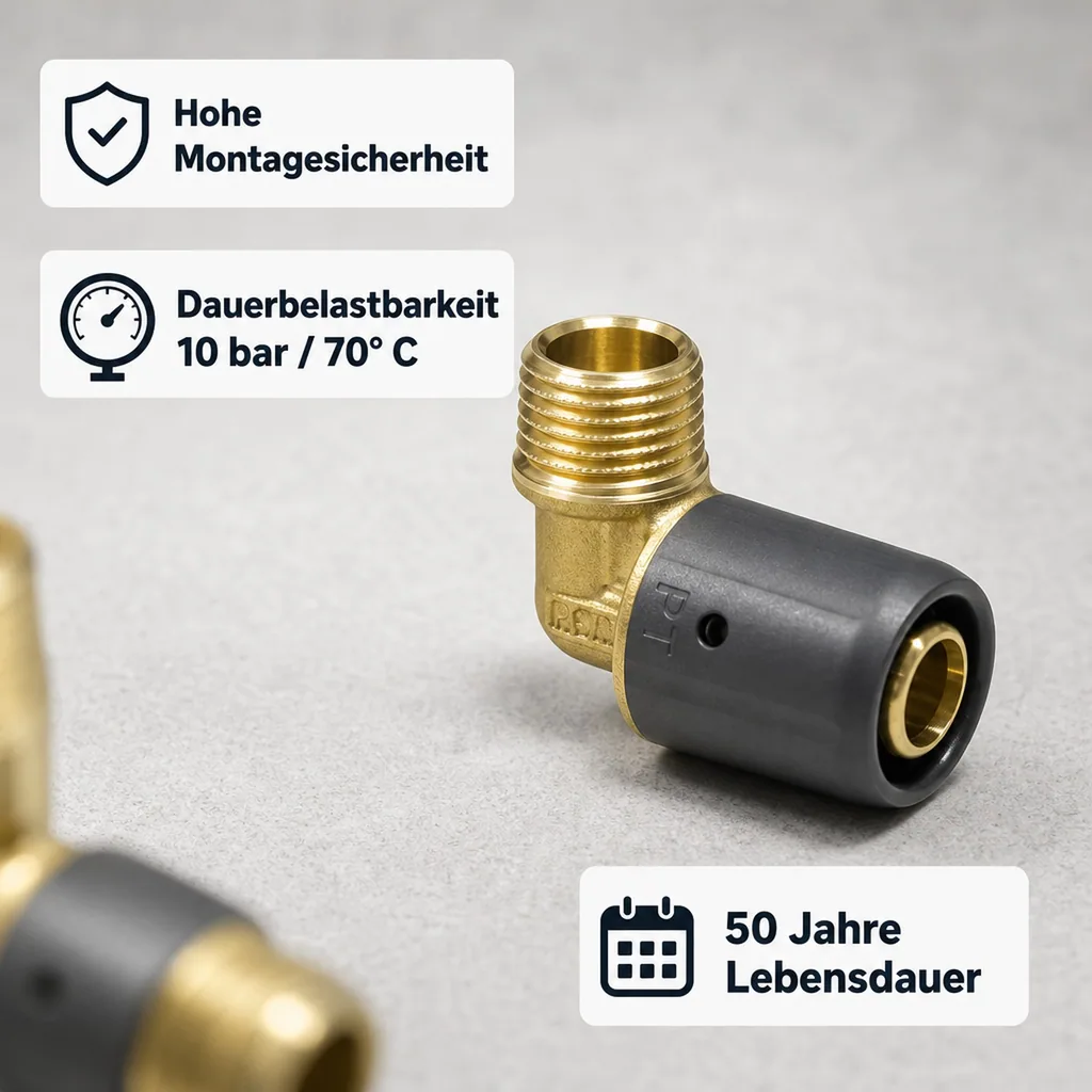 Steckfitting Winkel 20 x 2 auf 1/2" AG