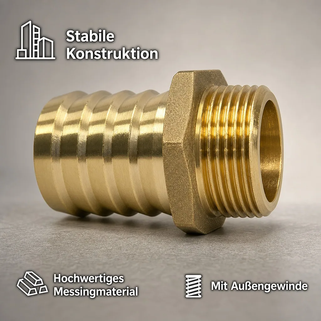 Schlauchstutzen Messing 1 1/4" AG - 25 mm