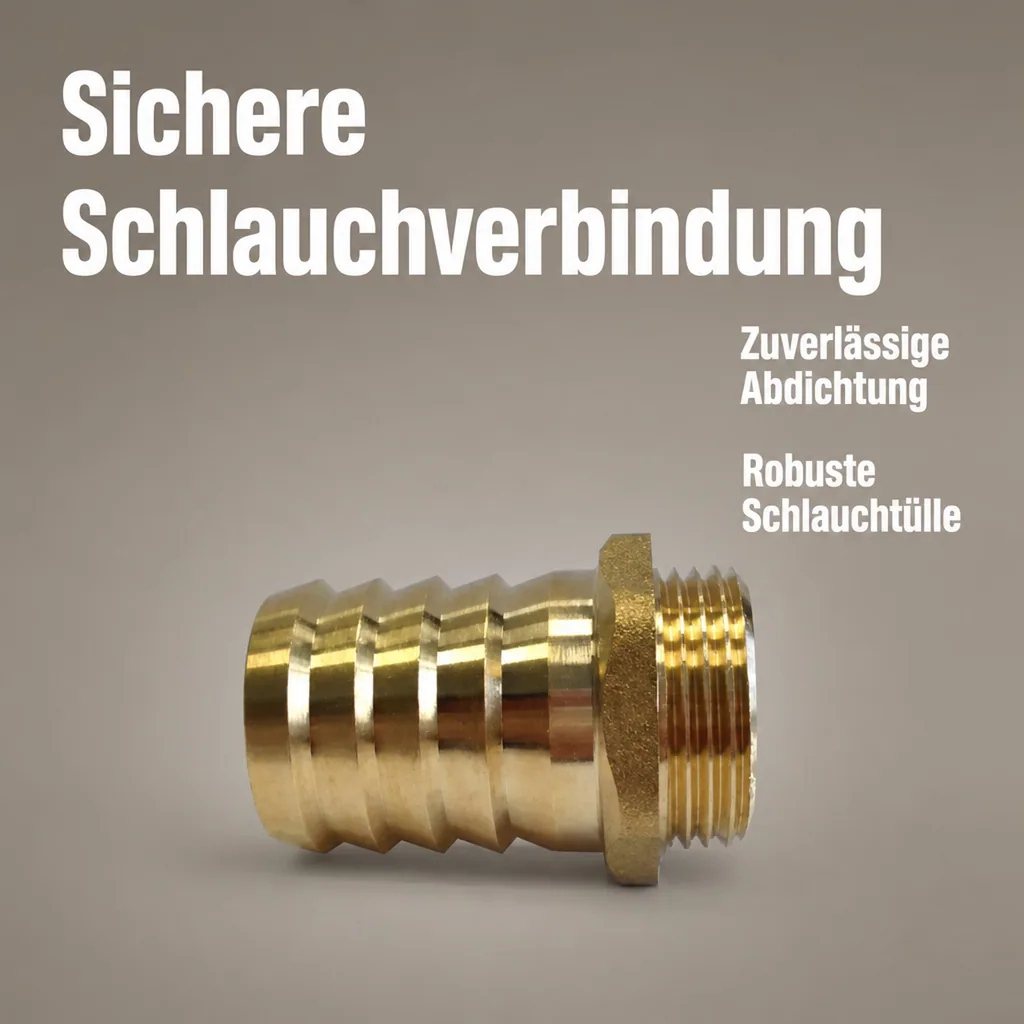 Schlauchstutzen Messing 1 1/4" AG - 25 mm