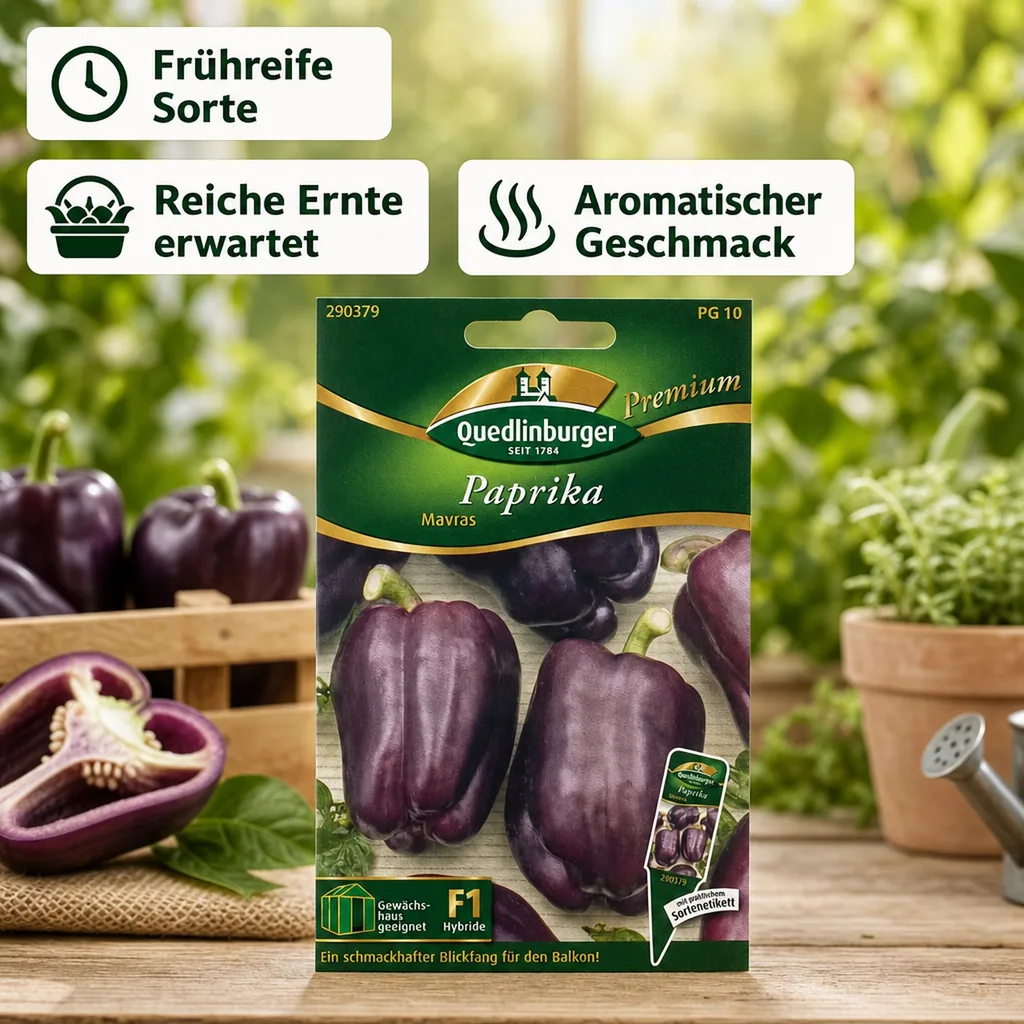 Paprika Samen, Mavras F1, Dunkle Blockpaprika, Resistente Sorte