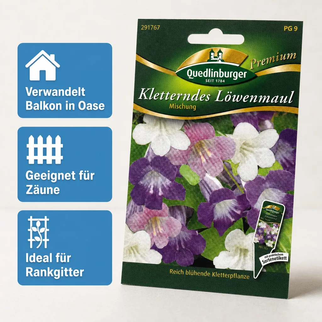 Kletterndes Löwenmaul, Asarina, Saatgut für Balkon & Garten