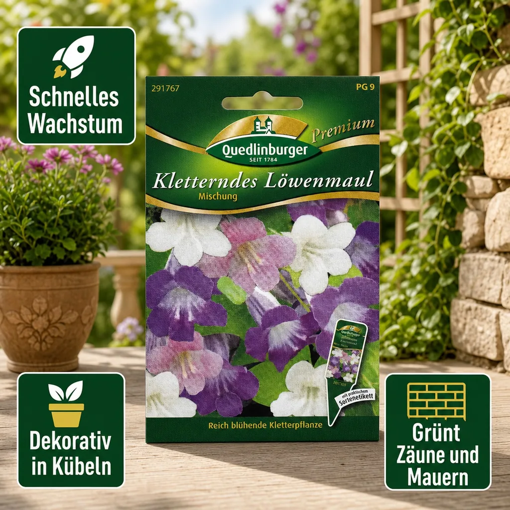 Kletterndes Löwenmaul, Asarina, Saatgut für Balkon & Garten