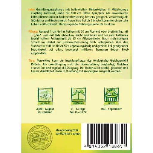 Perserklee 75g, Gründüngungspflanze, Bodenverbesserung