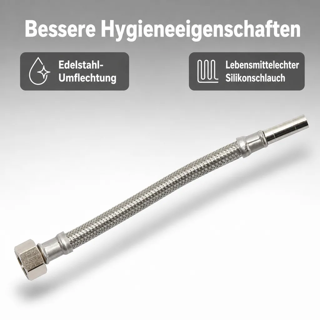Panzerschlauch, Edelstahl, DN8, flexibel, 3/8 Zoll, 500mm
