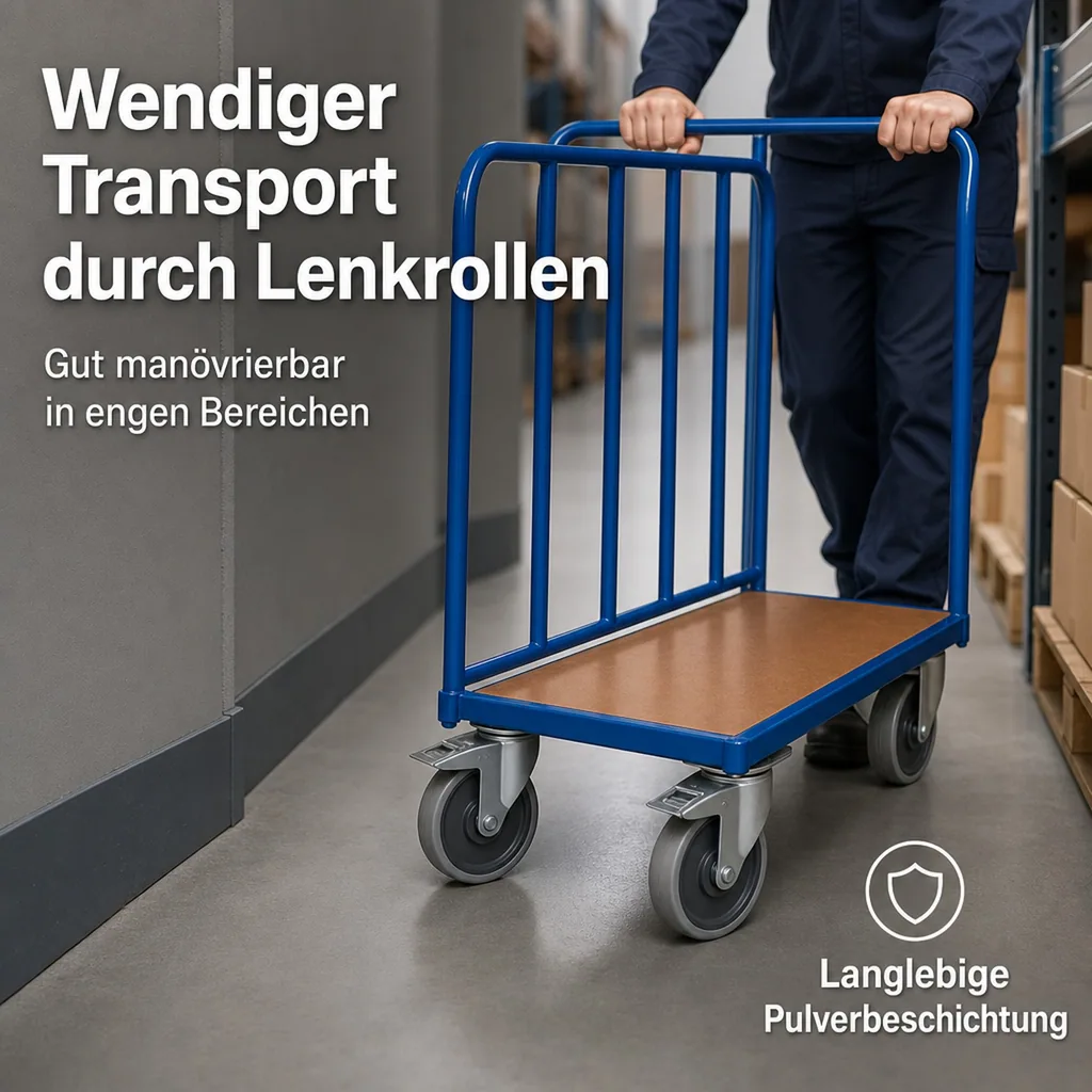 Transportwagen, Seitenbügelwagen Typ S, 400 kg, EasySTOP, Rohrwandwagen